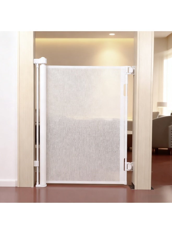 Meishida 59inch Retractable Baby Gates for Doorways: Retractable Dog Gate, Outdoor Deck Gates, Indoor Long Baby Gate, Retractable Pet Gate, Child Gate for Stairs, Porches - Image 2